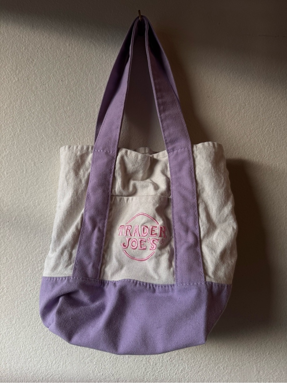 Trader Joe’s Two-Tone Lavender Canvas Tote Bag